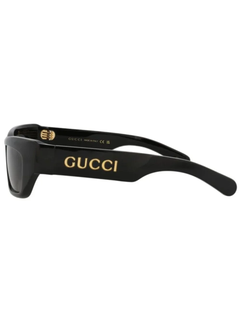 New Gucci Women's Sunglasses Cat Eye Recycled Acetate Frame Mens Black Black